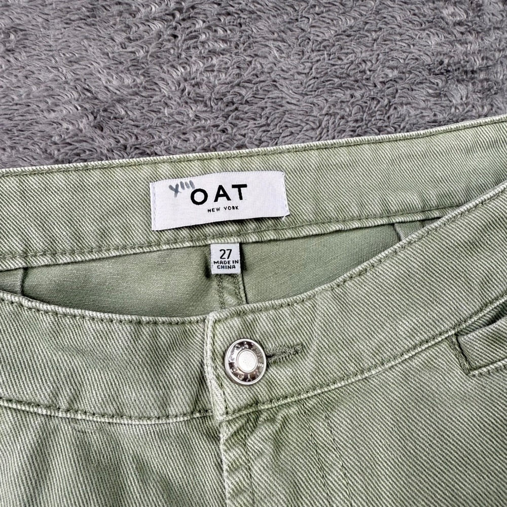 Oat Green Mid-Rise Wide-Leg Cropped Pants with Belt - Picture 6 of 8